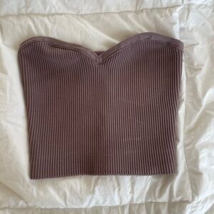 Aritzia Brown Sculpt Knit Tube Top